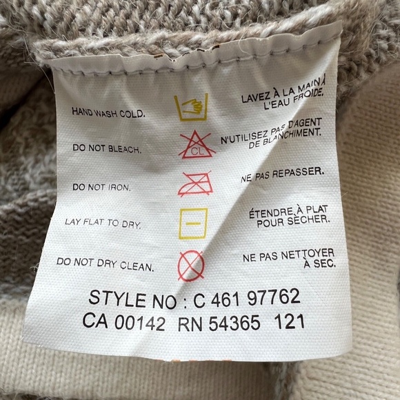 TanJay Vintage Vest Winter Scene Tiny Pearl Beads Trees Mountains Size L Cream - Picture 5 of 6